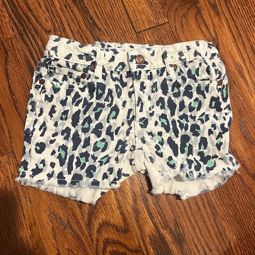 Joes jeans girls leopard print denim shorts